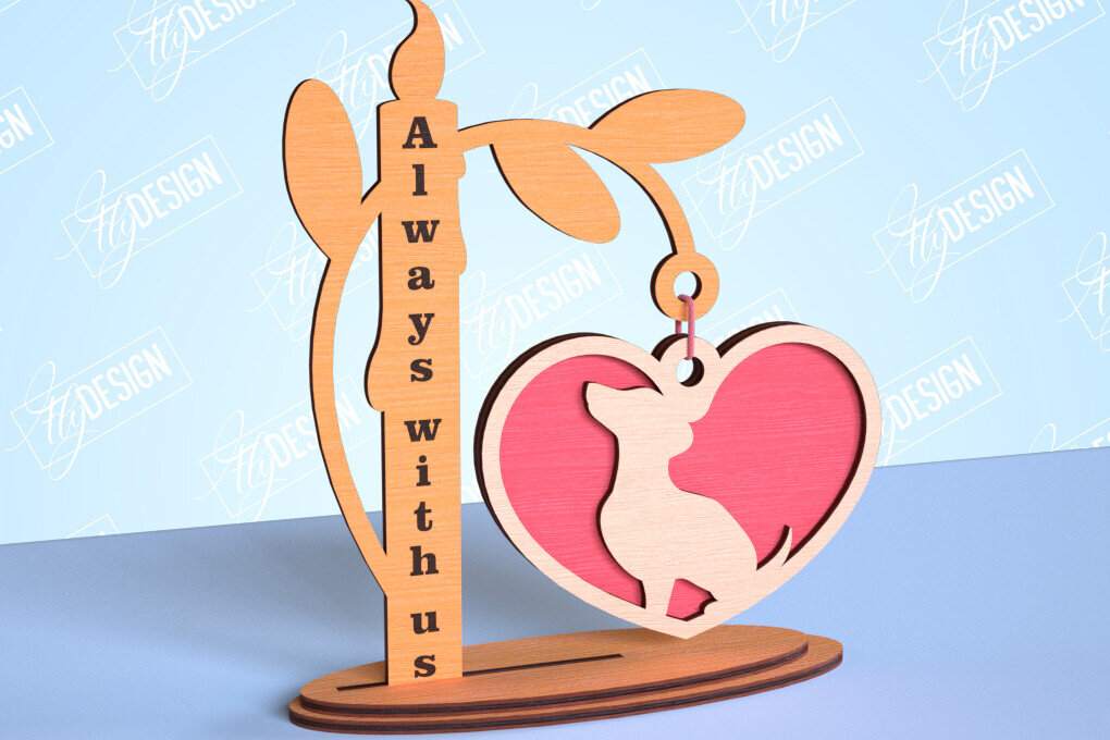 Intra απο ξύλο plywood 3mm-4mm πάχος – Μνημείο κατοικίδιων κρεμαστή καρδιά | Κατοικία Κατοικίδια Δίασταση  20x20 cm INTRAFABR-99262235