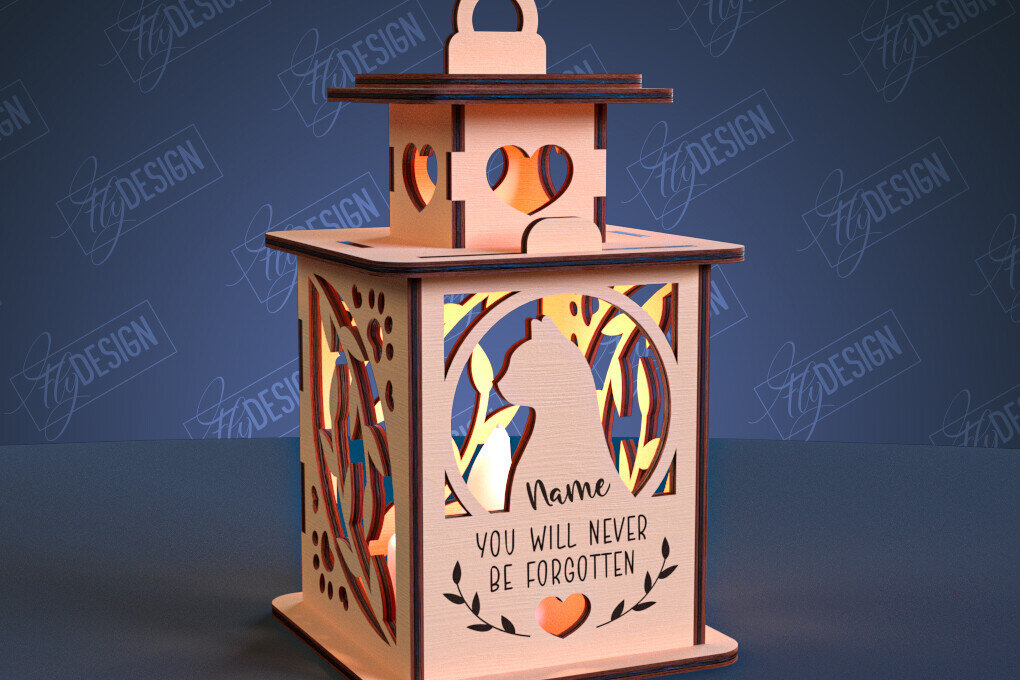 Intra απο ξύλο plywood 3mm-4mm πάχος – Φανάρι Μνήμης Ζώων | 3D Φανάρι | CNC Δίασταση  20x20 cm INTRAFABR-99067493