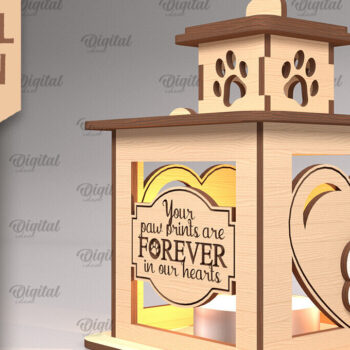 Intra απο ξύλο plywood 3mm-4mm πάχος – Pet Memorial Lantern. 3D Λαμπτήρες Laser Δίασταση  20x20 cm INTRAFABR-92059621 - Image 1