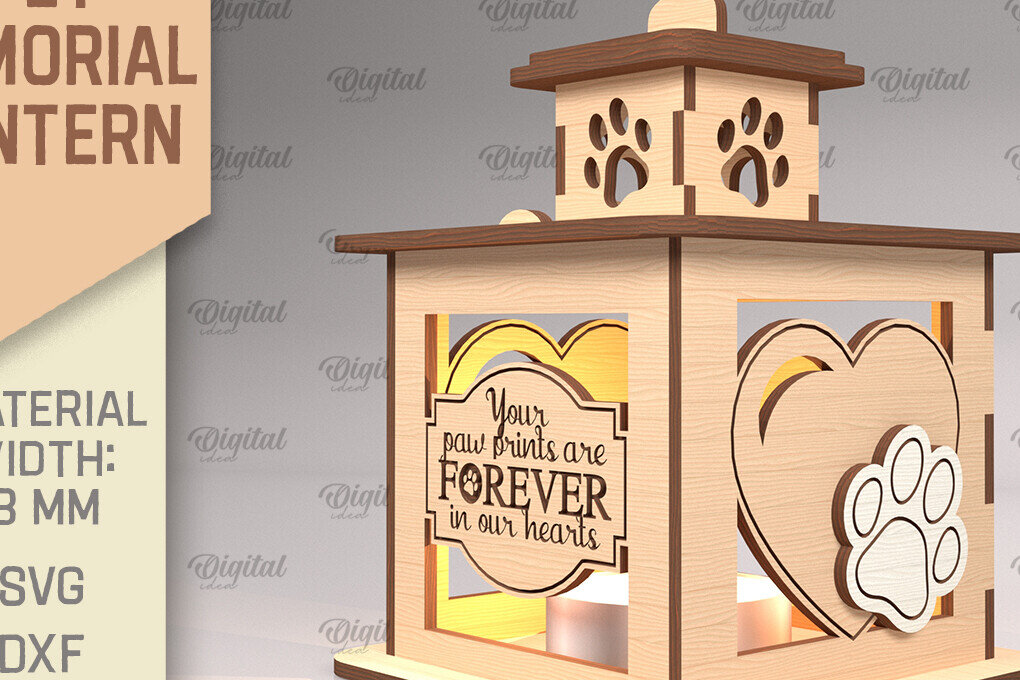 Intra απο ξύλο plywood 3mm-4mm πάχος – Pet Memorial Lantern. 3D Λαμπτήρες Laser Δίασταση  20x20 cm INTRAFABR-92059621
