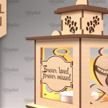 Intra απο ξύλο plywood 3mm-4mm πάχος – Pet Memorial Lantern. 3D Λαμπτήρες Laser Δίασταση  20x20 cm INTRAFABR-92124013 - Image 1