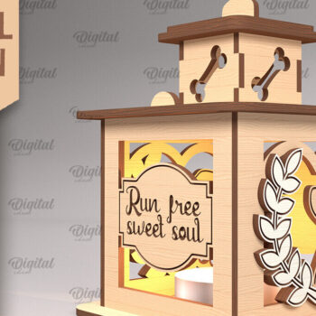 Intra απο ξύλο plywood 3mm-4mm πάχος – Pet Memorial Lantern. 3D Λαμπτήρες Laser Δίασταση  20x20 cm INTRAFABR-92124035 - Image 1