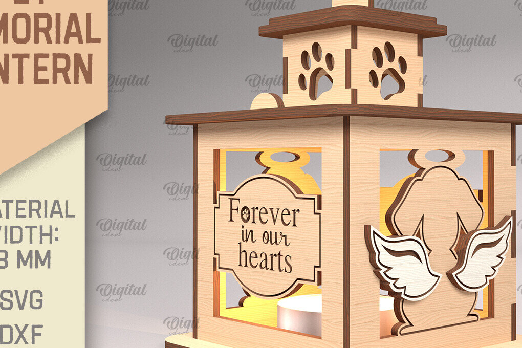 Intra απο ξύλο plywood 3mm-4mm πάχος – Pet Memorial Lantern. 3D Λαμπτήρες Laser Δίασταση  20x20 cm INTRAFABR-92059474