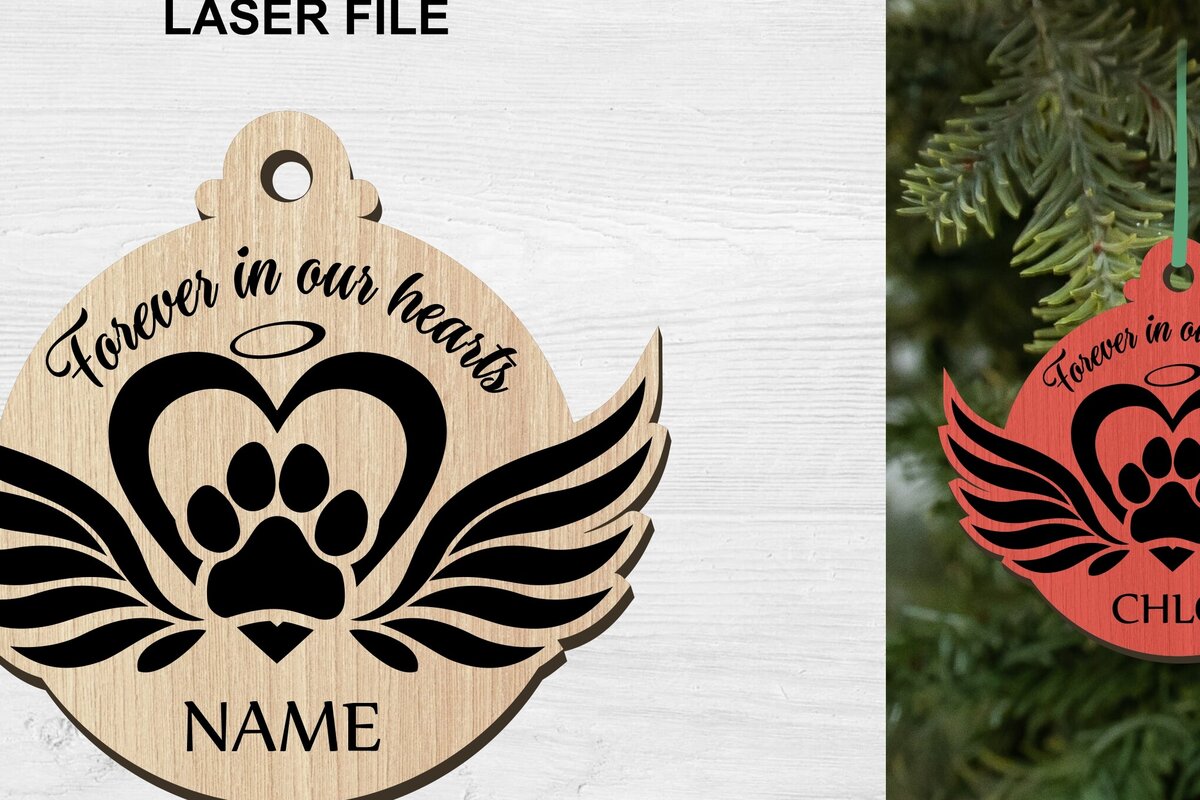 Intra απο ξύλο plywood 3mm-4mm πάχος – Αρχείο κοπής με λέιζερ στολίδι αναμνηστικού κατοικίδιου Δίασταση  20x20 cm INTRAFABR-77904217