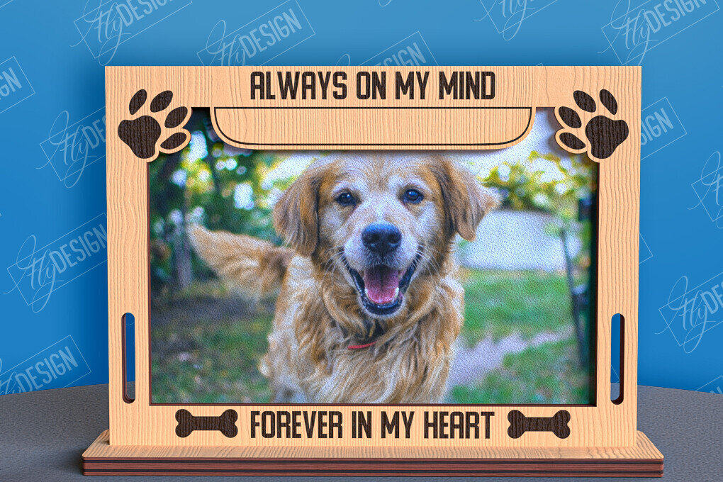 Intra απο ξύλο plywood 3mm-4mm πάχος –  λέιζερ κορνίζας φωτογραφιών κατοικίδιων ζώων Memorial Δίασταση  20x20 cm INTRAFABR-96576061