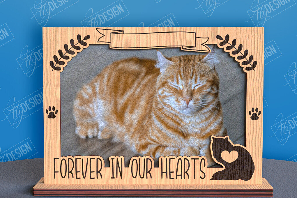 Intra απο ξύλο plywood 3mm-4mm πάχος –  λέιζερ κορνίζας φωτογραφιών κατοικίδιων ζώων Memorial Δίασταση  20x20 cm INTRAFABR-96576021