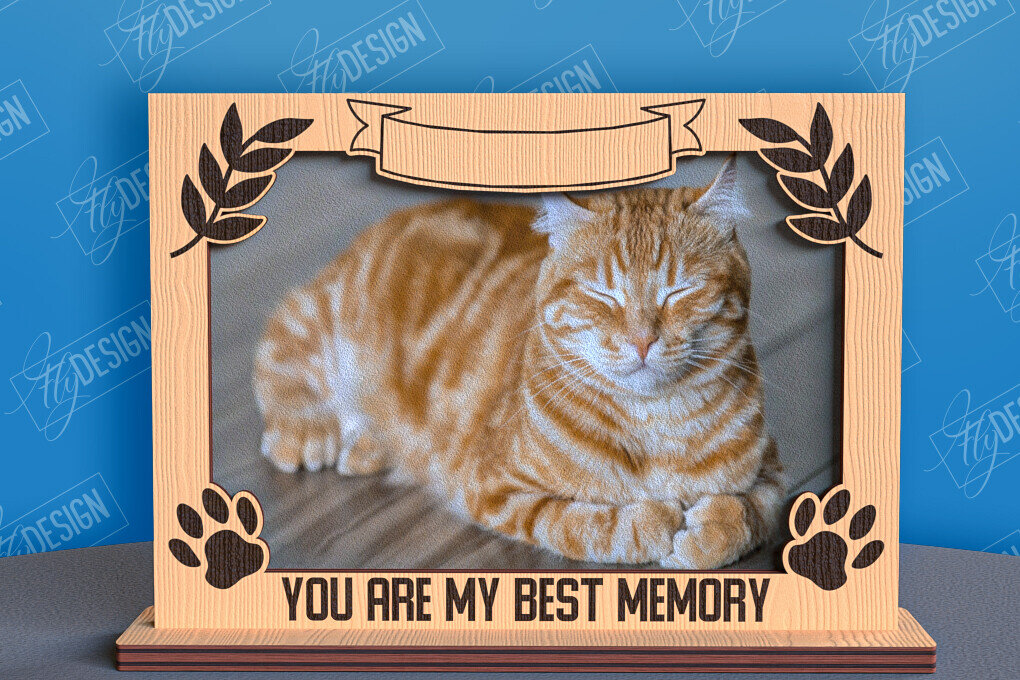 Intra απο ξύλο plywood 3mm-4mm πάχος –  λέιζερ κορνίζας φωτογραφιών κατοικίδιων ζώων Memorial Δίασταση  20x20 cm INTRAFABR-96576032