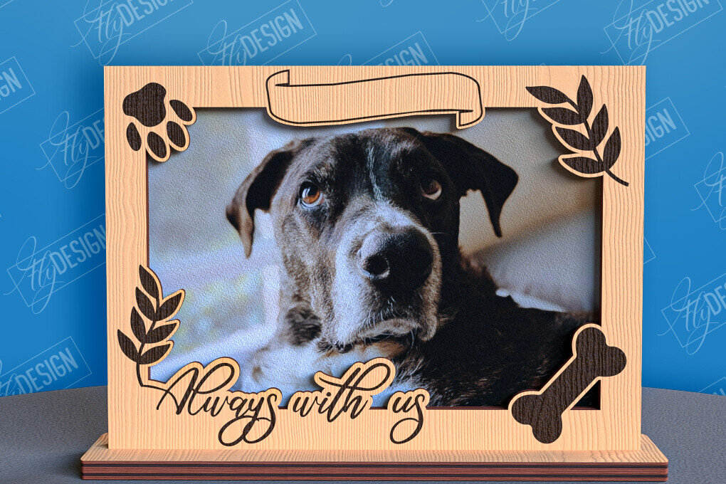 Intra απο ξύλο plywood 3mm-4mm πάχος –  λέιζερ κορνίζας φωτογραφιών κατοικίδιων ζώων Memorial Δίασταση  20x20 cm INTRAFABR-96576036