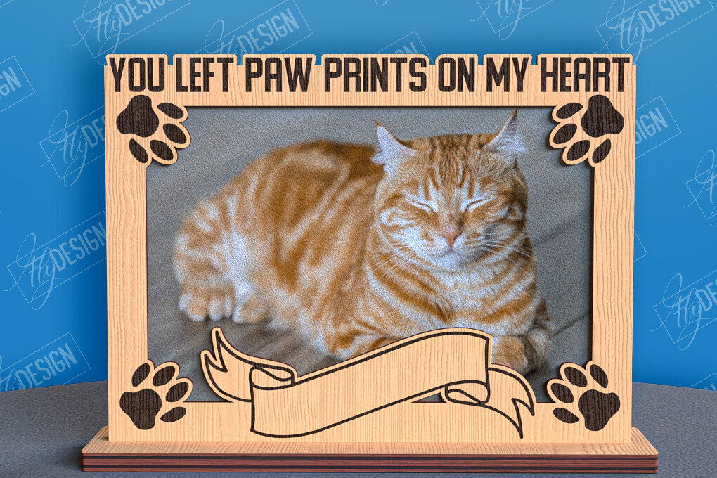 Intra απο ξύλο plywood 3mm-4mm πάχος –  λέιζερ κορνίζας φωτογραφιών κατοικίδιων ζώων Memorial Δίασταση  20x20 cm INTRAFABR-96576018