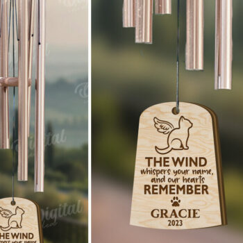 Intra απο ξύλο plywood 3mm-4mm πάχος – Pet Memorial Wind Chime Cut Laser Δίασταση  20x20 cm INTRAFABR-119675553 - Image 1