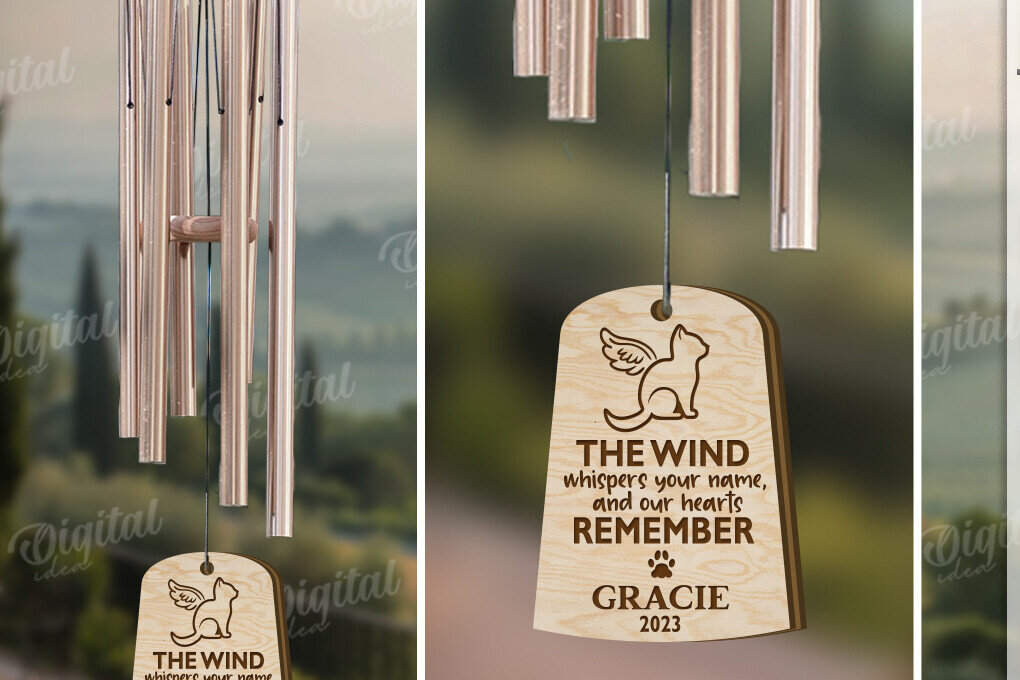 Intra απο ξύλο plywood 3mm-4mm πάχος – Pet Memorial Wind Chime Cut Laser Δίασταση  20x20 cm INTRAFABR-119675553