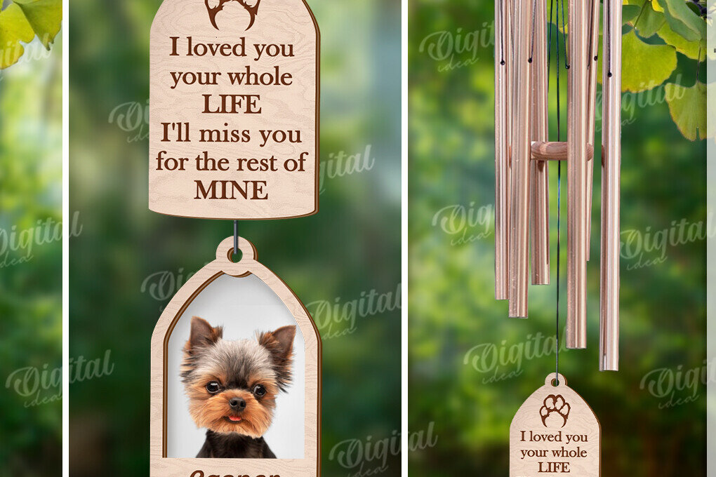 Intra απο ξύλο plywood 3mm-4mm πάχος – Pet Memorial Wind Chime Cut Laser Δίασταση  20x20 cm INTRAFABR-122058400
