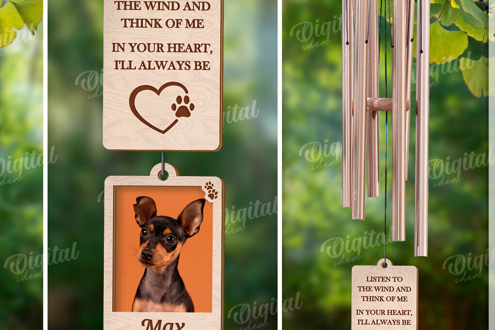 Intra απο ξύλο plywood 3mm-4mm πάχος – Pet Memorial Wind Chime Cut Laser Δίασταση  20x20 cm INTRAFABR-122058480
