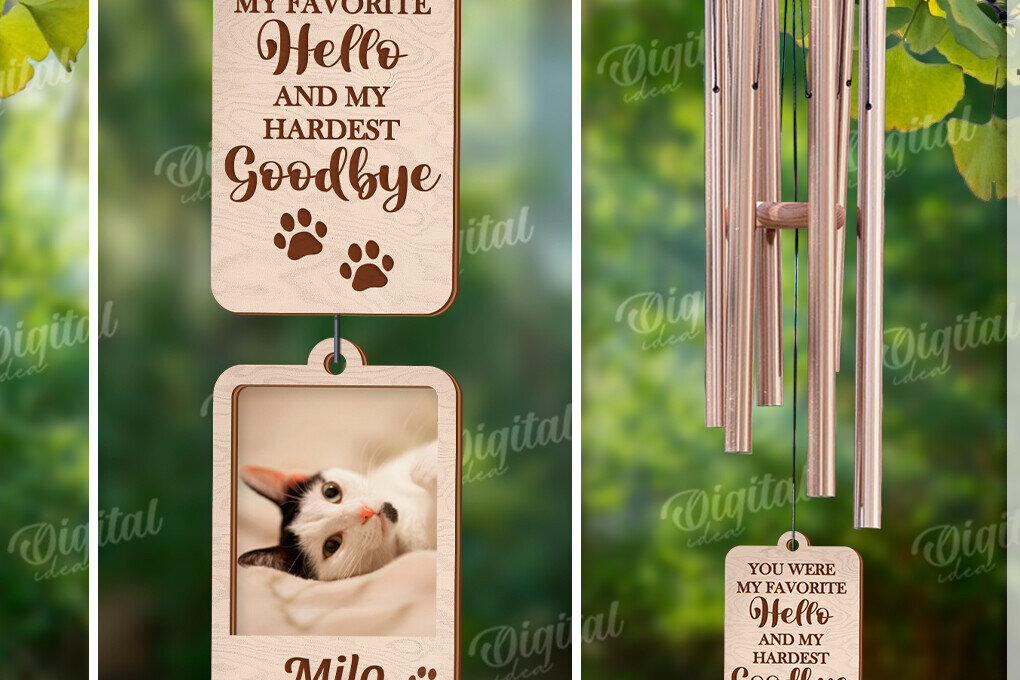 Intra απο ξύλο plywood 3mm-4mm πάχος – Pet Memorial Wind Chime Cut Laser Δίασταση  20x20 cm INTRAFABR-122058553