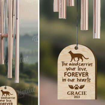 Intra απο ξύλο plywood 3mm-4mm πάχος – Pet Memorial Wind Chime Cut Laser Δίασταση  20x20 cm INTRAFABR-119675274 - Image 1