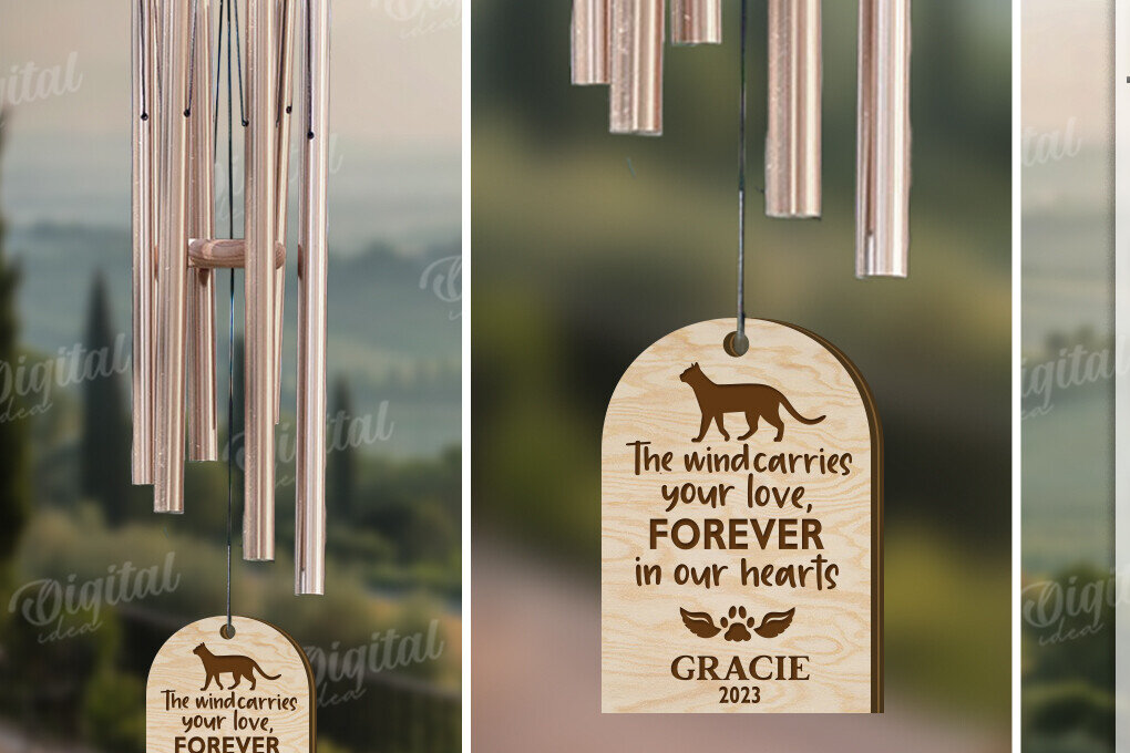 Intra απο ξύλο plywood 3mm-4mm πάχος – Pet Memorial Wind Chime Cut Laser Δίασταση  20x20 cm INTRAFABR-119675274