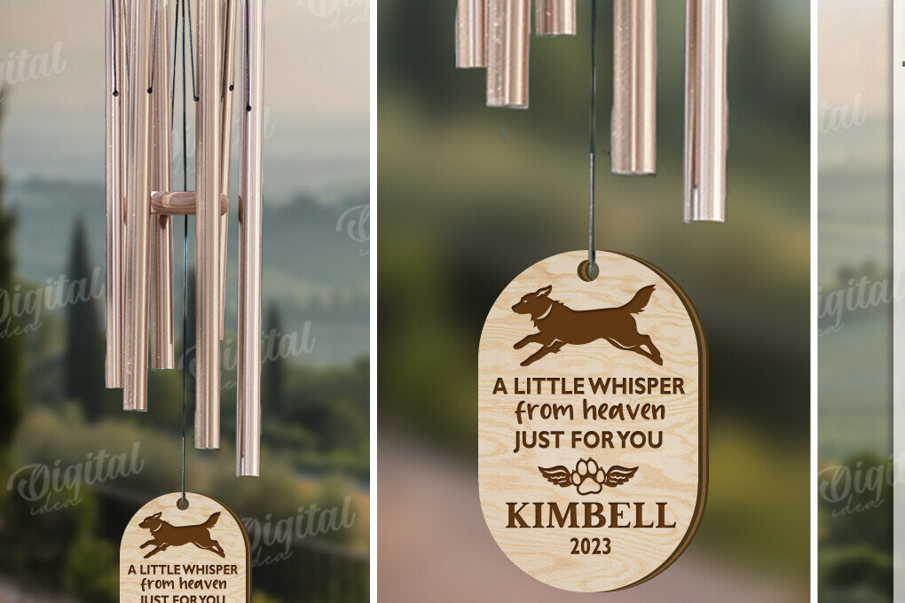 Intra απο ξύλο plywood 3mm-4mm πάχος – Pet Memorial Wind Chime Cut Laser Δίασταση  20x20 cm INTRAFABR-119675297