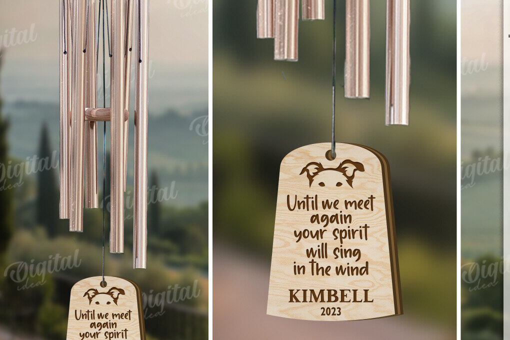 Intra απο ξύλο plywood 3mm-4mm πάχος – Pet Memorial Wind Chime Cut Laser Δίασταση  20x20 cm INTRAFABR-119675369