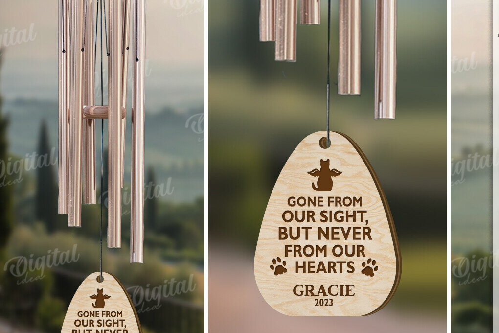 Intra απο ξύλο plywood 3mm-4mm πάχος – Pet Memorial Wind Chime Cut Laser Δίασταση  20x20 cm INTRAFABR-119675418