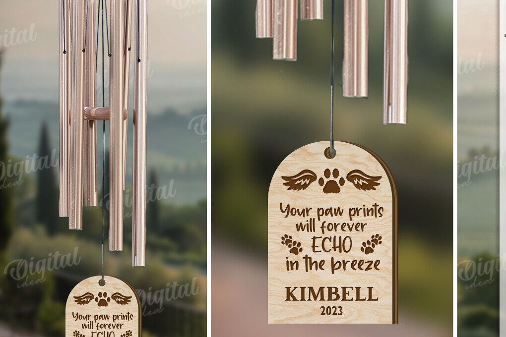 Intra απο ξύλο plywood 3mm-4mm πάχος – Pet Memorial Wind Chime Cut Laser Δίασταση  20x20 cm INTRAFABR-119675450