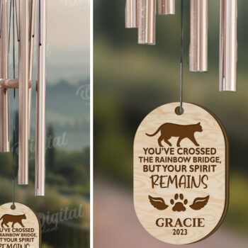 Intra απο ξύλο plywood 3mm-4mm πάχος – Pet Memorial Wind Chime Cut Laser Δίασταση  20x20 cm INTRAFABR-119675484 - Image 1