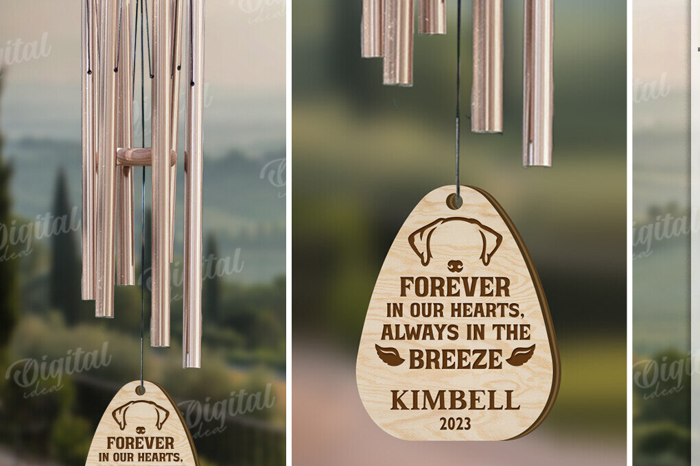 Intra απο ξύλο plywood 3mm-4mm πάχος – Pet Memorial Wind Chime Cut Laser Δίασταση  20x20 cm INTRAFABR-119675234