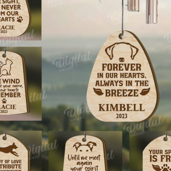 Intra απο ξύλο plywood 3mm-4mm πάχος – Pet Memorial Wind Chimes Bundle Δίασταση  20x20 cm INTRAFABR-119670935 - Image 1