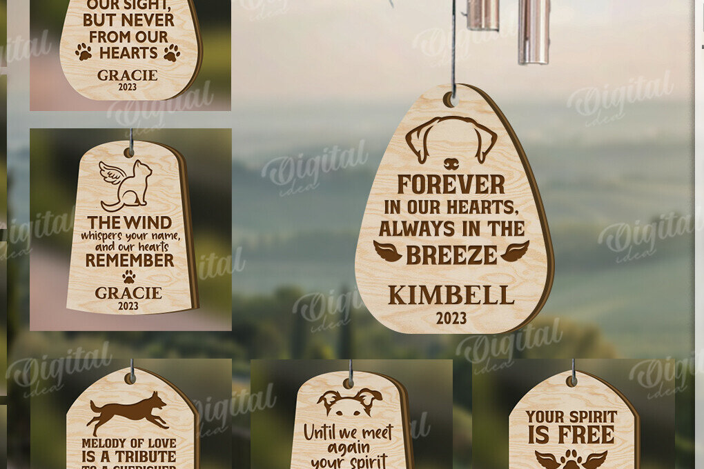 Intra απο ξύλο plywood 3mm-4mm πάχος – Pet Memorial Wind Chimes Bundle Δίασταση  20x20 cm INTRAFABR-119670935