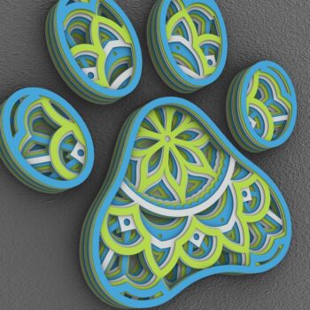 Intra απο ξύλο plywood 3mm-4mm πάχος – Pet Paw 3D Layered Paper Cut, Dog Paw 3D Δίασταση  20x20 cm INTRAFABR-29288875 - Image 2