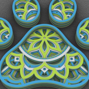 Intra απο ξύλο plywood 3mm-4mm πάχος – Pet Paw 3D Layered Paper Cut, Dog Paw 3D Δίασταση  20x20 cm INTRAFABR-29288875 - Image 4