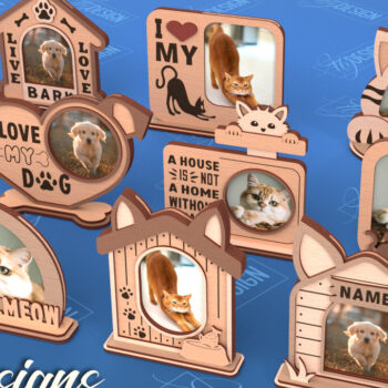 Intra απο ξύλο plywood 3mm-4mm πάχος – Πακέτο κοπής με λέιζερ κορνίζας κατοικίδιων ζώων V.2 Δίασταση  20x20 cm INTRAFABR-101710065 - Image 1