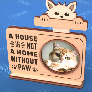 Intra απο ξύλο plywood 3mm-4mm πάχος – Πακέτο κοπής με λέιζερ κορνίζας κατοικίδιων ζώων V.2 Δίασταση  20x20 cm INTRAFABR-101710065 - Image 2