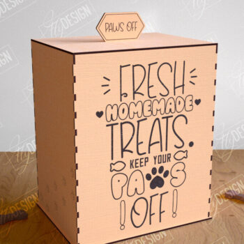 Intra απο ξύλο plywood 3mm-4mm πάχος – Pet Treat Box  κοπής με λέιζερ. 3D κουτί Δίασταση  20x20 cm INTRAFABR-114815318 - Image 1