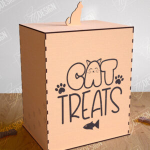 Intra απο ξύλο plywood 3mm-4mm πάχος – Pet Treat Box  κοπής με λέιζερ. 3D κουτί Δίασταση  20x20 cm INTRAFABR-114815063