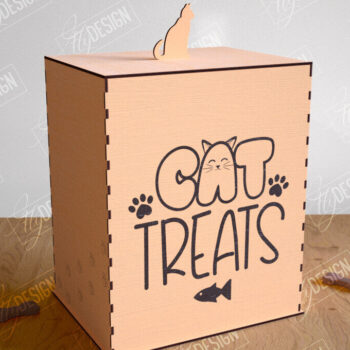 Intra απο ξύλο plywood 3mm-4mm πάχος – Pet Treat Box κοπής με λέιζερ. 3D κουτί Δίασταση 20x20 cm INTRAFABR-114815063 - Image 1