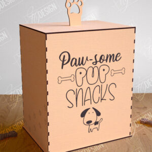 Intra απο ξύλο plywood 3mm-4mm πάχος – Pet Treat Box  κοπής με λέιζερ. 3D κουτί Δίασταση  20x20 cm INTRAFABR-114815093