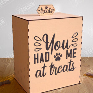 Intra απο ξύλο plywood 3mm-4mm πάχος – Pet Treat Box  κοπής με λέιζερ. 3D κουτί Δίασταση  20x20 cm INTRAFABR-114815125