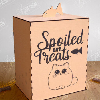 Intra απο ξύλο plywood 3mm-4mm πάχος – Pet Treat Box κοπής με λέιζερ. 3D κουτί Δίασταση 20x20 cm INTRAFABR-114815163 - Image 1