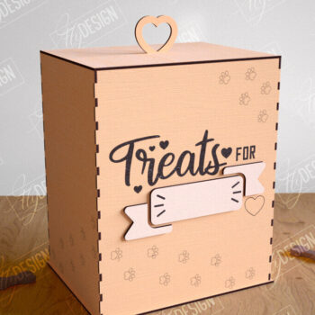 Intra απο ξύλο plywood 3mm-4mm πάχος – Pet Treat Box κοπής με λέιζερ. 3D κουτί Δίασταση 20x20 cm INTRAFABR-114815216 - Image 1