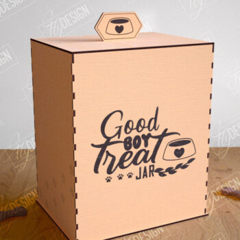 Intra απο ξύλο plywood 3mm-4mm πάχος – Pet Treat Box κοπής με λέιζερ. 3D κουτί Δίασταση 20x20 cm INTRAFABR-114815259 - Image 1