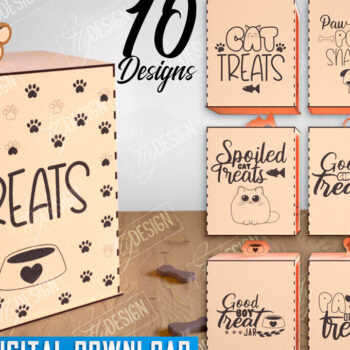 Intra απο ξύλο plywood 3mm-4mm πάχος – Pet Treats Box Πακέτο σχεδίασης κοπής με λέιζερ Δίασταση  20x20 cm INTRAFABR-114814941 - Image 1