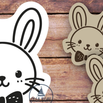Intra απο ξύλο plywood 3mm-4mm πάχος – Σκουλαρίκια Peter Rabbit Πασχαλινό Δίασταση  5x5 cm INTRAFABR-119723278 - Image 2