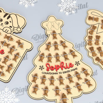 Intra απο ξύλο plywood 3mm-4mm πάχος – Pets Advent Calendars Πακέτο κοπής με λέιζερ Δίασταση  20x20 cm INTRAFABR-108578607 - Image 1