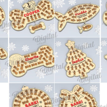 Intra απο ξύλο plywood 3mm-4mm πάχος – Pets Advent Calendars Πακέτο κοπής με λέιζερ Δίασταση  20x20 cm INTRAFABR-108578607 - Image 2