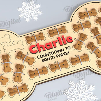 Intra απο ξύλο plywood 3mm-4mm πάχος – Pets Advent Calendars Πακέτο κοπής με λέιζερ Δίασταση  20x20 cm INTRAFABR-108578607 - Image 3