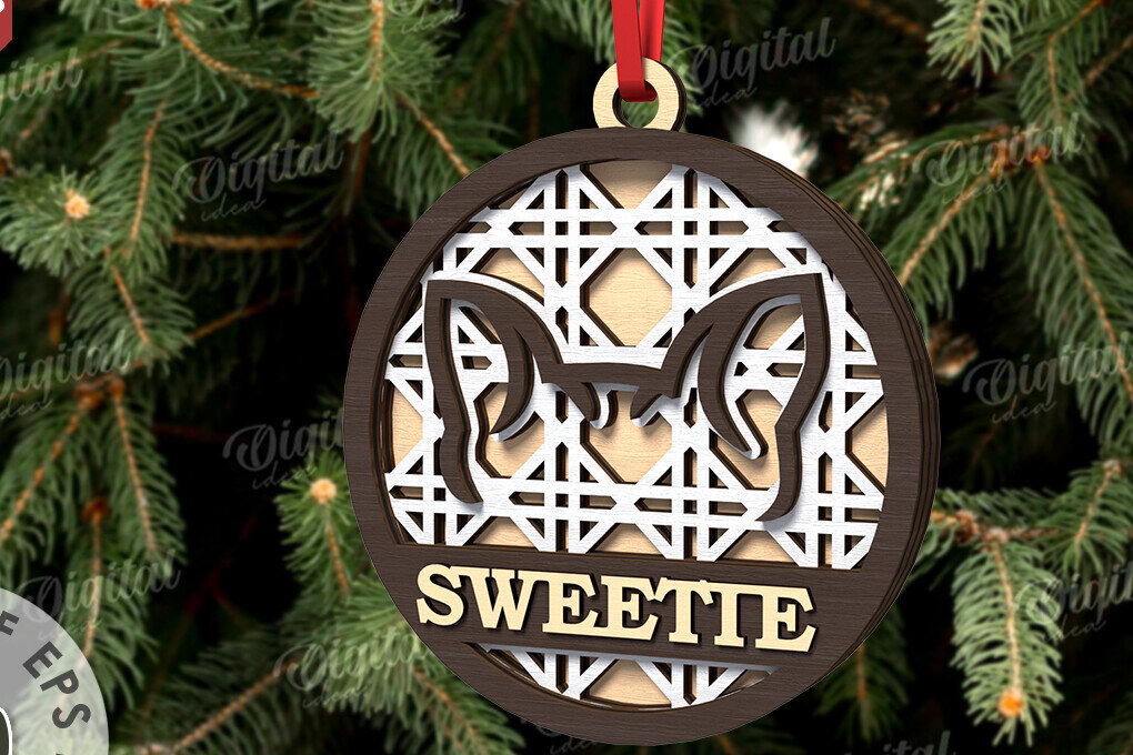 Intra απο ξύλο plywood 3mm-4mm πάχος –  κοπής με λέιζερ Χριστουγεννιάτικο στολίδι για κατοικίδια Δίασταση  20x20 cm INTRAFABR-108103989