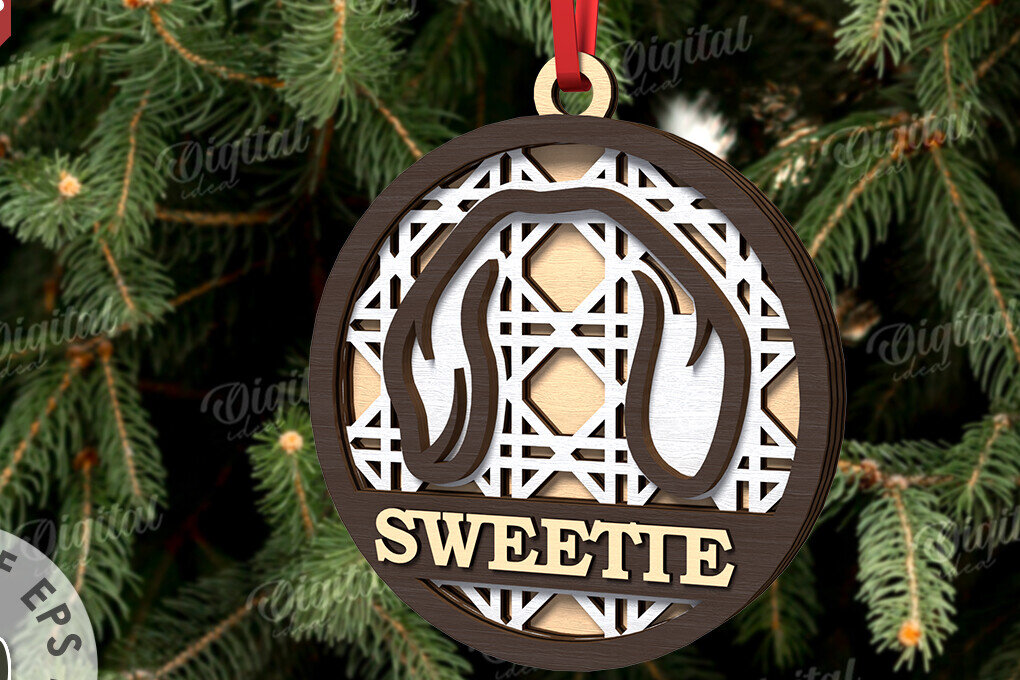 Intra απο ξύλο plywood 3mm-4mm πάχος –  κοπής με λέιζερ Χριστουγεννιάτικο στολίδι για κατοικίδια Δίασταση  20x20 cm INTRAFABR-108104004