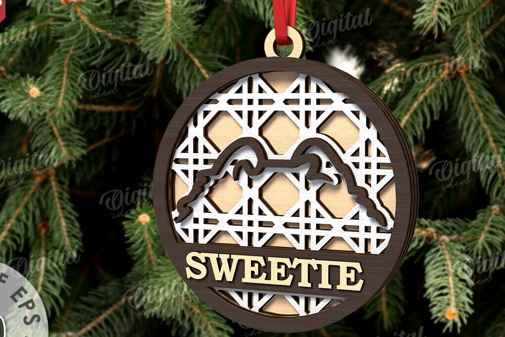 Intra απο ξύλο plywood 3mm-4mm πάχος –  κοπής με λέιζερ Χριστουγεννιάτικο στολίδι για κατοικίδια Δίασταση  20x20 cm INTRAFABR-108104032