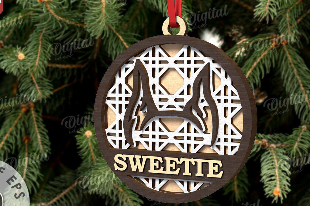 Intra απο ξύλο plywood 3mm-4mm πάχος –  κοπής με λέιζερ Χριστουγεννιάτικο στολίδι για κατοικίδια Δίασταση  20x20 cm INTRAFABR-108104050