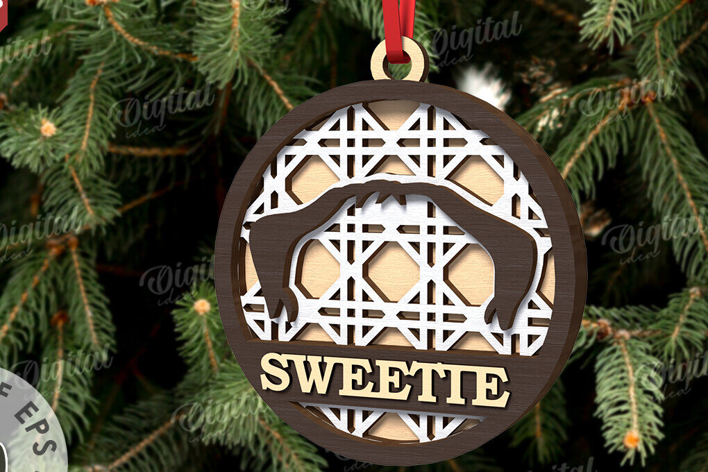 Intra απο ξύλο plywood 3mm-4mm πάχος –  κοπής με λέιζερ Χριστουγεννιάτικο στολίδι για κατοικίδια Δίασταση  20x20 cm INTRAFABR-108104062